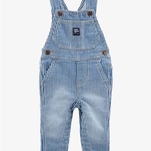 NWT OshKosh Baby B’Gosh Blue Striped Kids Overalls - Size 12M